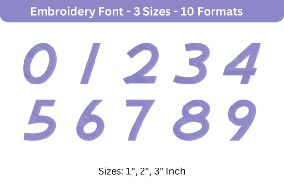 Airstream Font 0 to 9: Clean, Versatile Embroidery Numbers