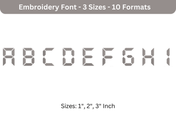 LCD Font a to I: A Clean, Modern Embroidery Font for Holiday Gifting